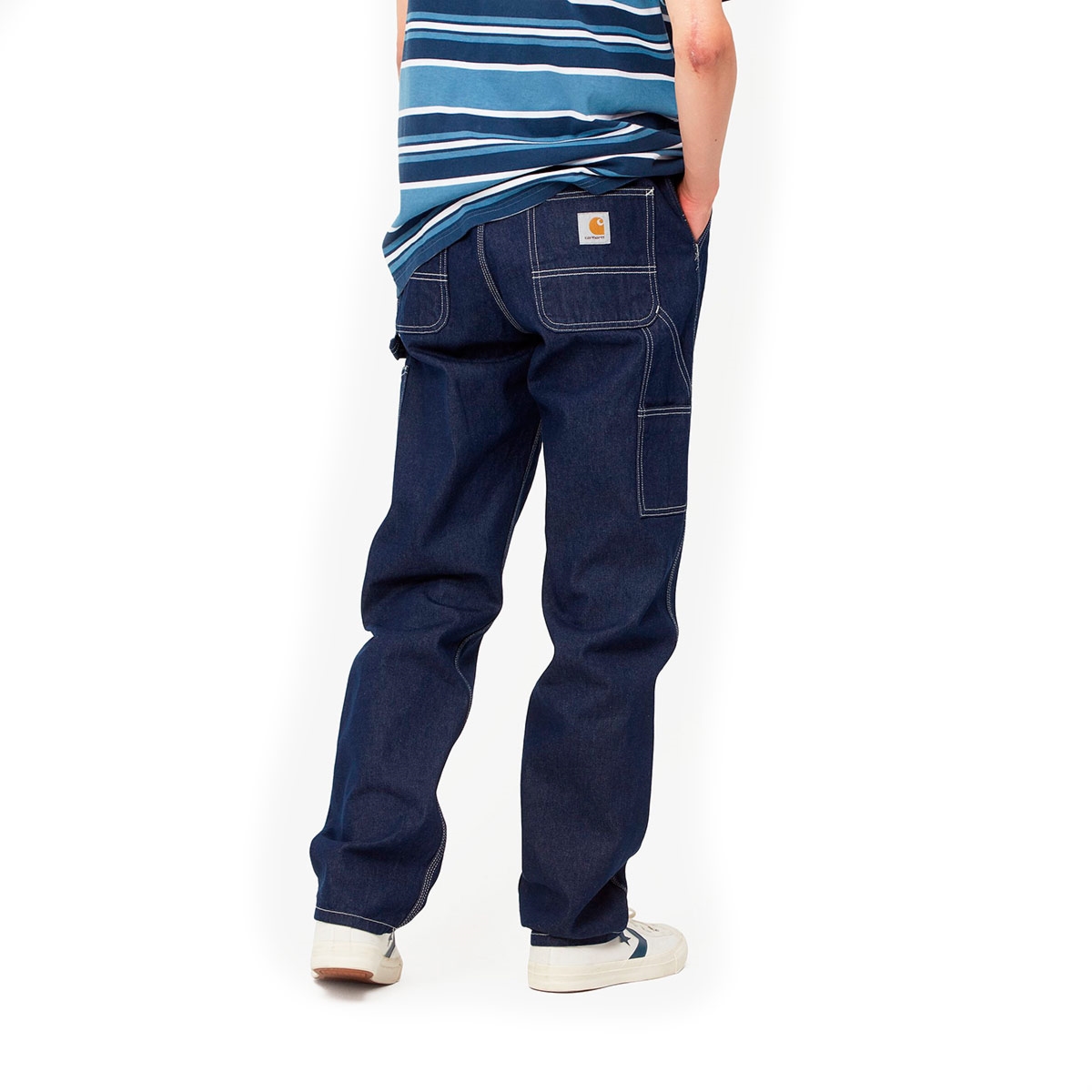 Carhartt WIP Bukser Single Knee Ruck Blue One wash